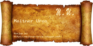 Meitner Uros névjegykártya